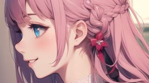 Preview wallpaper girl, smile, profile, anime, art