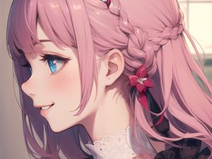 Preview wallpaper girl, smile, profile, anime, art