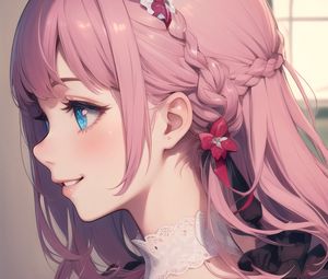 Preview wallpaper girl, smile, profile, anime, art