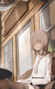 Preview wallpaper girl, smile, relax, anime, art