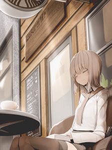 Preview wallpaper girl, smile, relax, anime, art