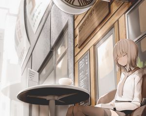 Preview wallpaper girl, smile, relax, anime, art