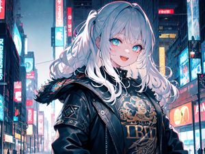 Preview wallpaper girl, smile, rocker, style, anime