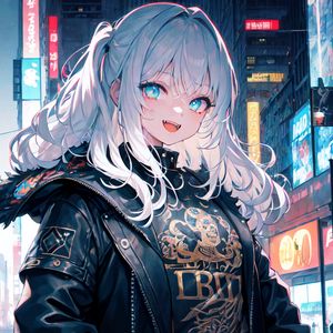 Preview wallpaper girl, smile, rocker, style, anime