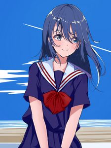 Preview wallpaper girl, smile, sailor suit, anime