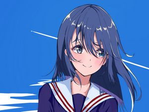 Preview wallpaper girl, smile, sailor suit, anime