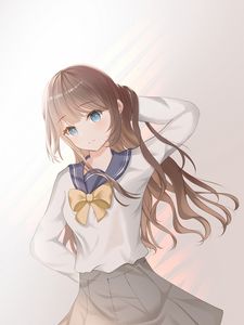 Preview wallpaper girl, smile, schoolgirl, anime