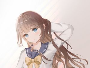 Preview wallpaper girl, smile, schoolgirl, anime