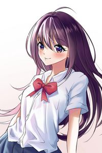 Preview wallpaper girl, smile, shirt, anime