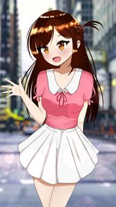 Preview wallpaper girl, smile, skirt, anime
