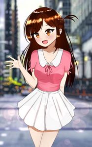 Preview wallpaper girl, smile, skirt, anime
