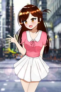 Preview wallpaper girl, smile, skirt, anime
