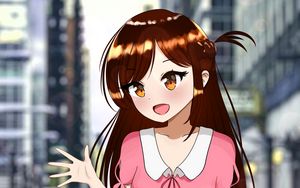 Preview wallpaper girl, smile, skirt, anime