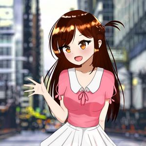 Preview wallpaper girl, smile, skirt, anime