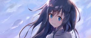 Preview wallpaper girl, smile, skirt, glance, anime