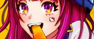 Preview wallpaper girl, smile, sticker, ice cream, anime