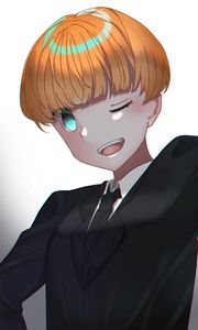 Preview wallpaper girl, smile, suit, tie, anime