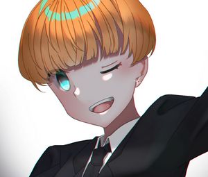 Preview wallpaper girl, smile, suit, tie, anime