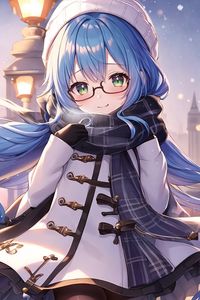 Preview wallpaper girl, smile, sunglasses, scarf, anime