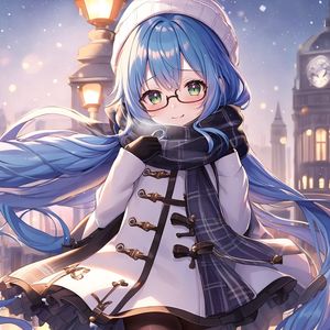 Preview wallpaper girl, smile, sunglasses, scarf, anime