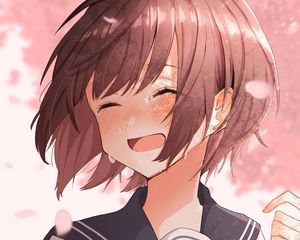 Preview wallpaper girl, smile, tears, happy, anime
