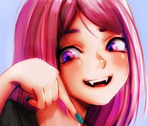Preview wallpaper girl, smile, teeth, gesture, anime