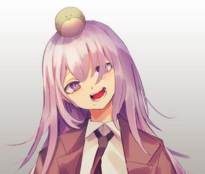 Preview wallpaper girl, smile, tie, suit, anime, art