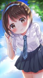 Preview wallpaper girl, smile, tie, anime