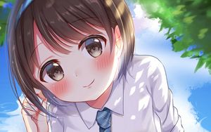 Preview wallpaper girl, smile, tie, anime