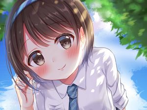 Preview wallpaper girl, smile, tie, anime