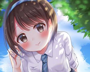 Preview wallpaper girl, smile, tie, anime