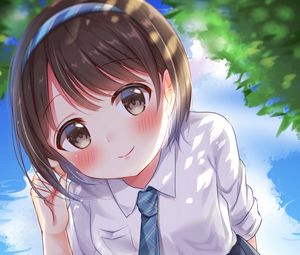 Preview wallpaper girl, smile, tie, anime