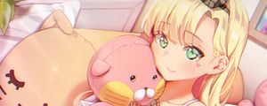 Preview wallpaper girl, smile, toy, anime