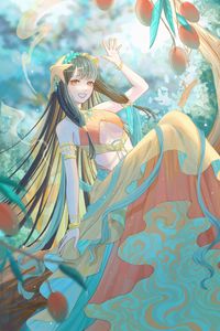 Preview wallpaper girl, smile, underwater world, anime