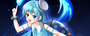 Preview wallpaper girl, smile, water, anime, art, blue
