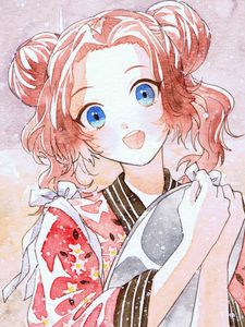 Preview wallpaper girl, smile, watercolor, anime, art