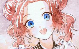 Preview wallpaper girl, smile, watercolor, anime, art