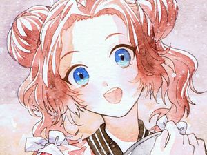 Preview wallpaper girl, smile, watercolor, anime, art