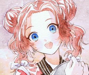 Preview wallpaper girl, smile, watercolor, anime, art
