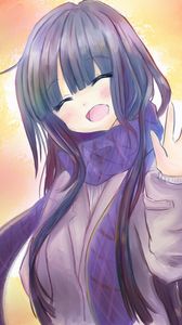 Preview wallpaper girl, smile, watercolor, anime