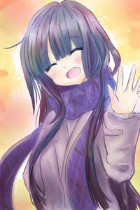 Preview wallpaper girl, smile, watercolor, anime
