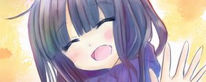 Preview wallpaper girl, smile, watercolor, anime