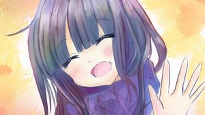 Preview wallpaper girl, smile, watercolor, anime