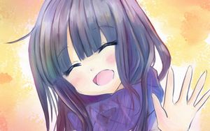 Preview wallpaper girl, smile, watercolor, anime