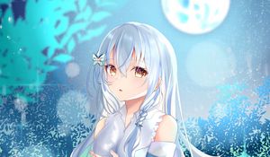 Preview wallpaper girl, snow, snowflake, winter, anime, art