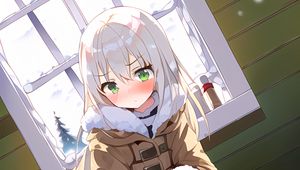 Preview wallpaper girl, snow, winter, anime