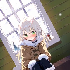 Preview wallpaper girl, snow, winter, anime