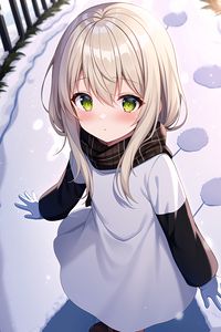 Preview wallpaper girl, snow, winter, anime, art