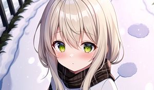Preview wallpaper girl, snow, winter, anime, art