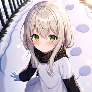 Preview wallpaper girl, snow, winter, anime, art